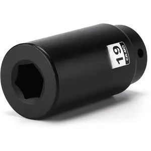 1/2" Drive 19mm Harmonic Balancer Socket, CR-MO, Heavy Duty Crank Bolt  for Stubborn
