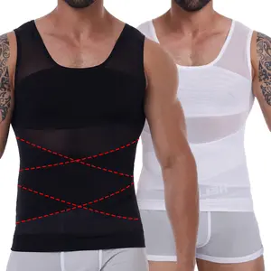 Men Compression Shirt  Undershirt Body Shaper Chest Compression Tummy Control Tank Top Shapewear Underwear Menswear Slim Fit
