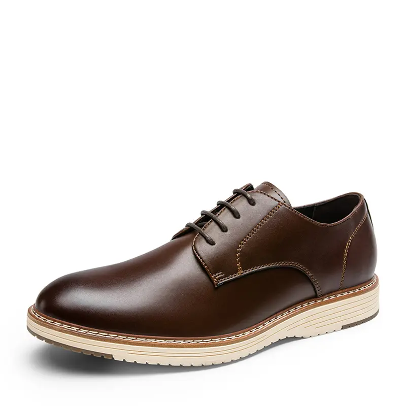 BRUNO MARC Men's Closed Crossflex Classic Vegan Oxford Shoes - Pointed Toe, Lightweight PU Leather, Business Style, Office, Casual Summer Walking Footwear, Office Shoes, Business Style Shoes