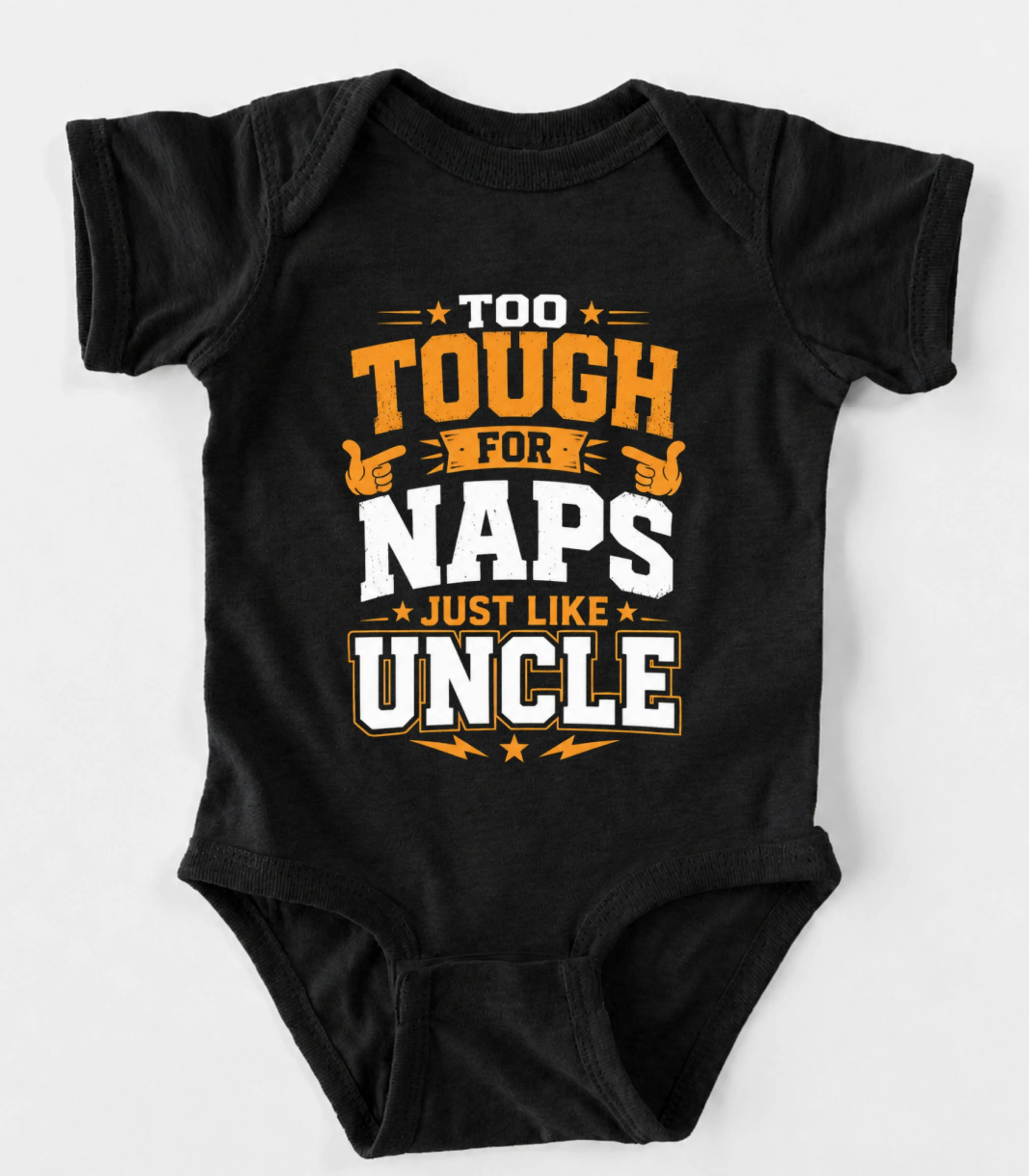[BUBVORIE] Too Tough For Naps Just Like Uncle Onesie, Sarcastic Novelty Baby Bodysuit, Funny Infant Onesie, Pregnancy Announcement Onesie, Baby Shower Gift