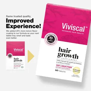 Viviscal Hair Growth Supplements for Women, Thicker Fuller Hair Support for Thinning Hair and Hair Loss, with Biotin and Marine Collagen, Drug-Free, 180 Tablets, 90-Day Supply