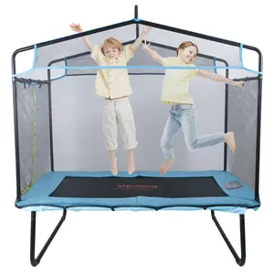 VEVOR 6FT Trampoline for Kids,  72" Indoor/Outdoor Toddlers Trampoline, Mini Baby Trampoline with Safety Enclosure Net, Gymnastics Bar, Hammock, Recreational Trampoline Birthday Gift for 3+ Years Kids