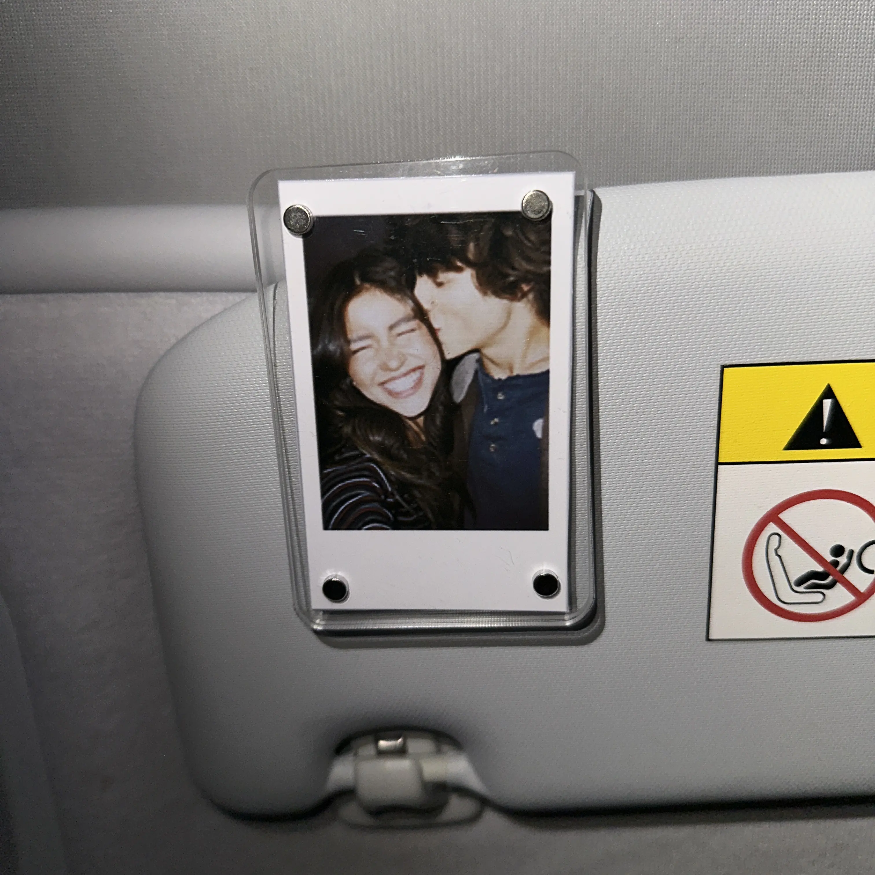 2Pcs Car Sun Visor Photo Clips Clear Acrylic Display Frames for Family Pet Photos Easy Clip Driver Gift Daily Use Set Vehicle, Fits Polaroid Go Instax Mini Stylish Car Accessory Perfect Couples Gift,Father’s Day Gift,Graduation Gifts