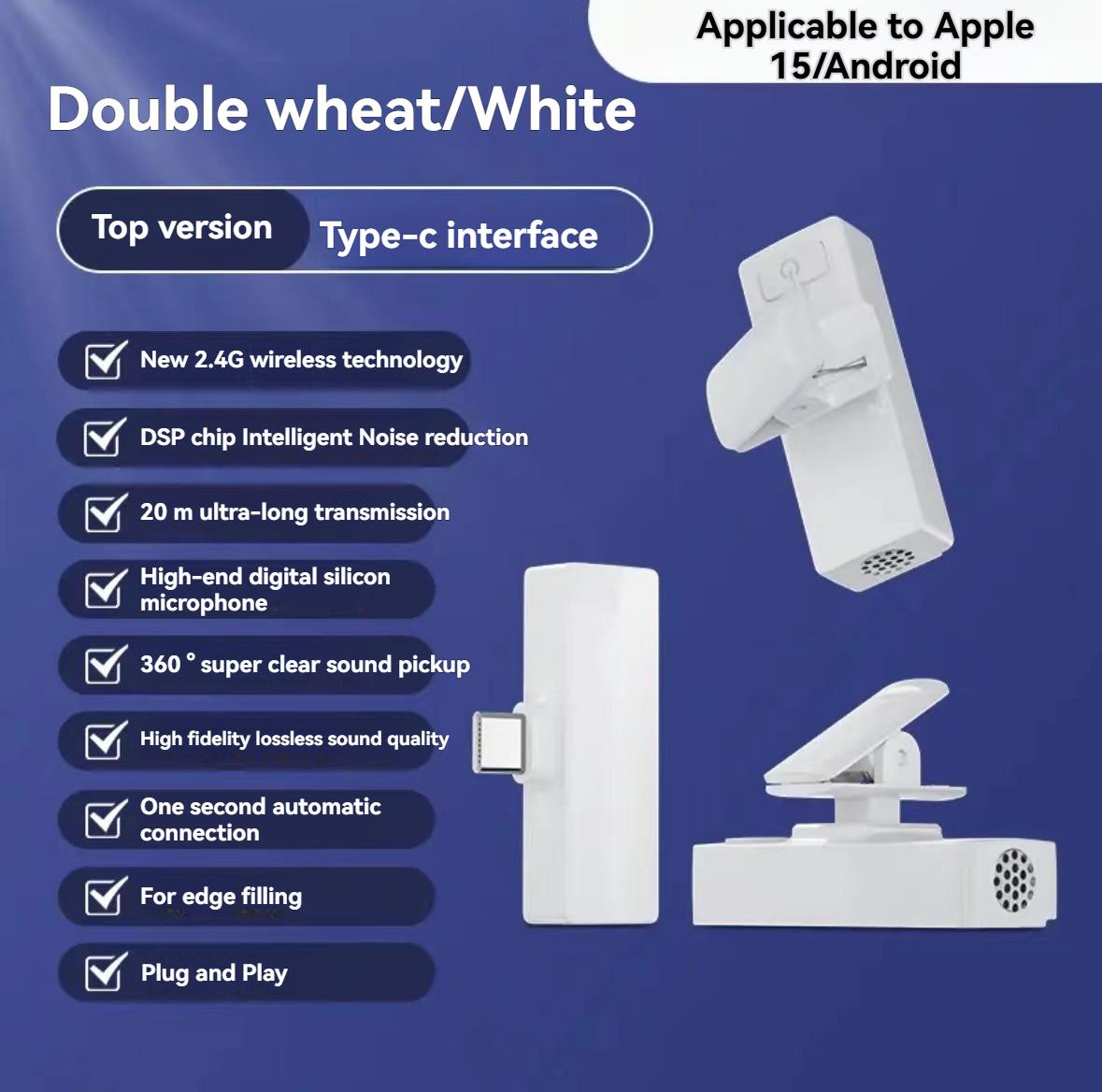 Mini Wireless Mic for iPhone & Android [Plug-Play] - Noise Reduction Lapel Microphone for TikTok, Zoom & Vlogging