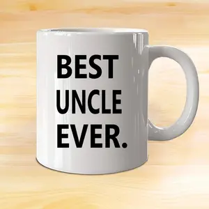 Best Uncle Ever Letter Pattern Coffee Mug, 11oz Ceramic Mug, Gift for Uncle, Drinkware for Home & Office Use, Washable