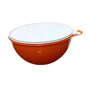 Thatsa 32-Cup Durable Mixing Bowl, Kitchen Tableware with Secure Seal, Vibrant Look for Large Batches, Vibrant Orange