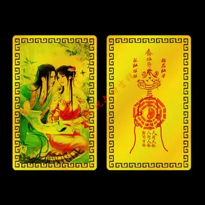 Harmony Twins Lucky Charm Card - Traditional Chinese Feng Shui Ornament, Fashion Accessory Charm for Gifting, Gift