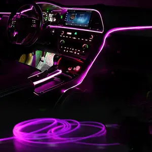 5M APP USB Powered Car Interior LED Light, Multiple Color Modes 5M Fiber Ambient Light, Car Interior Decorative Light