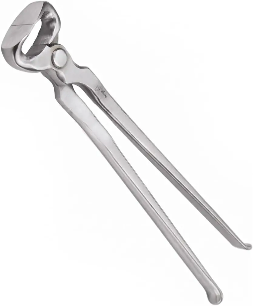 Equinez Tools 12" Vanadium Steel Hoof Nipper, Dull Finish Farrier Tool for Farm Animal Hoof Care, 1-Handed Use Grooming Supply, One Handed Use