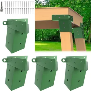 4Pcs 4x4 Deer Stand Elevator Brackets Deer Blind Brackets for Outdoor Hunting Platform, Elevated Deer Blinds, Shooting Shacks, Tree Houses and Observation Decks