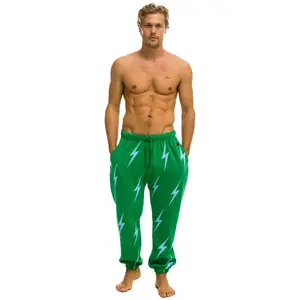 BOLT STITCH REPEAT SWEATPANTS - KELLY GREEN // BLUE