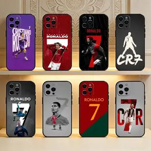 CR7 R-Ronaldo Football Player  Phone Case For iPhone17,16,15,14,13,12 Plus,Max Soft Silicone Black Cover