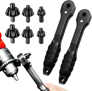 2 in 1 drill chuck ratchet wrench, 2025 new 2 in 1 ratchet drill chuck wrench, universal double end chuck wrench replacement tool drill chuck ratchet wrench, suitable for electric drill power tools (2 sets)