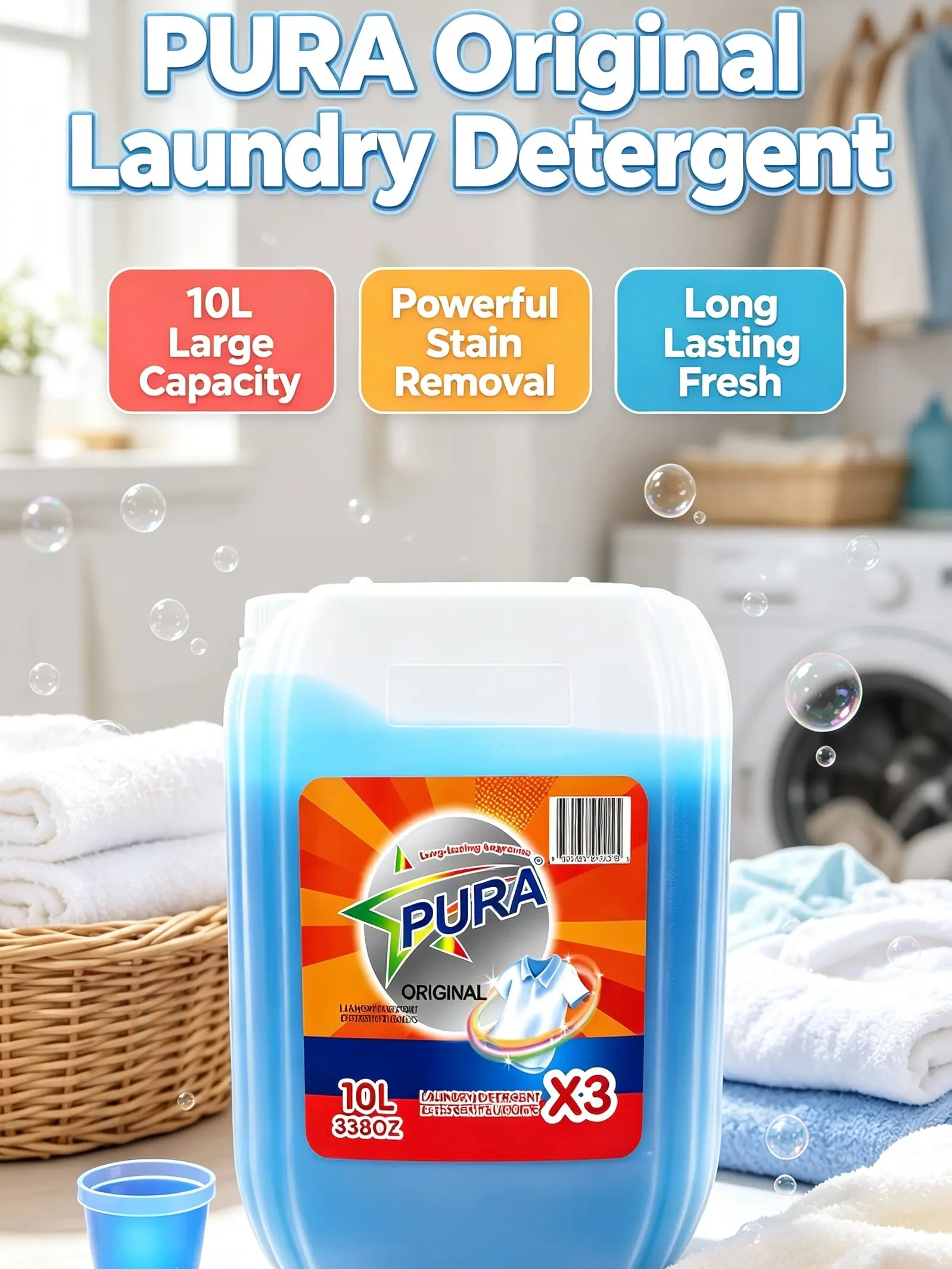 PURA 10L Original Scent Laundry Detergent Liquid