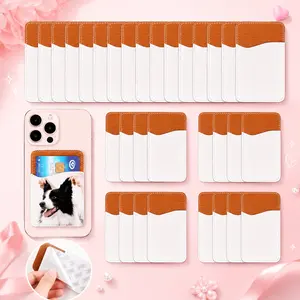 30pcs Sublimation Blank Mobile Phone Card Holder Card Holder Mobile Phone Back Sticker Adhesive Wallet Suitable for Most Mobile Phone DIY Souvenirs