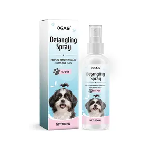 Dog De-Tangling Spray, Dog Hair Anti-Knotting Puff Care Mist, Pet Smooth Coat Antibacterial Spray, Grooming Essential for Dogs, Mats