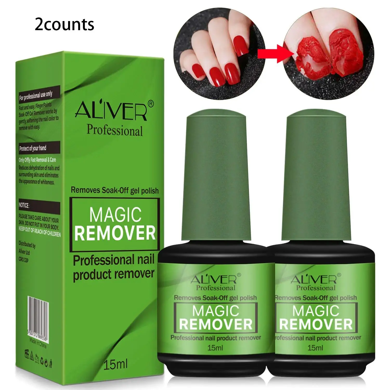 Nail Remover Gel, Gel Remover for Nails, Effective Formula for Gentle Nail Care, Quick & Easy Polish Removal Fingernail Polish Remover, Nail Care Product