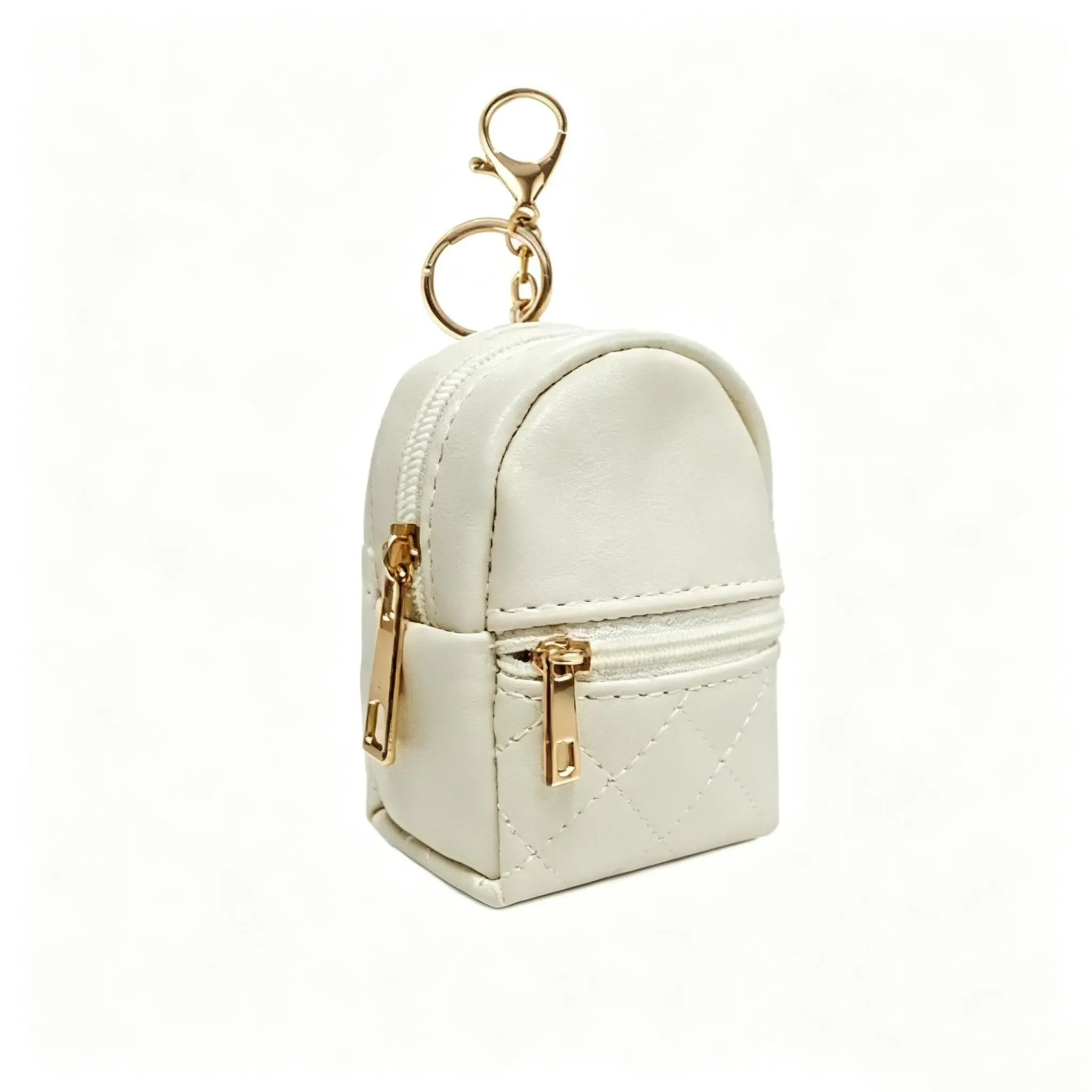 White Mini Backpack Keychain, Perfect Gift