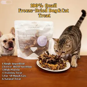 Freeze-dried pet food cat treats with small quail, net weight 130g. Dog treats for pets, nutritional supplement enough for 30 days, made from fresh meat, suitable for young animals' protein.