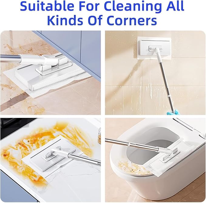 Clever Mini Mop, 360° Rotating Head Push Pull Mop with Locking Head, Reusable Cleaning Cloths, Portable Handheld Wet Dry Mop for Home Kitchen Bathroom Cleaning,#tiktokshopmothersday