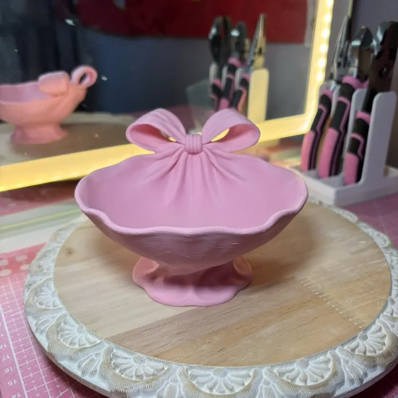Pink Jewelry Dish, Small Trinket Holder for Rings, Earrings, Necklaces