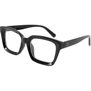 EyeconicFinds Blue Light Blocking Glasses Men Women Classic Thick Square Rim Frame Eyeglasses B2661
