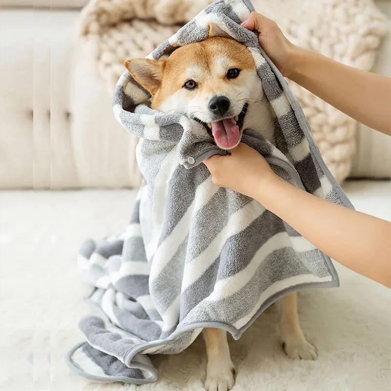 Quick Dry Dog Bathrobe for Small Dogs Cats, Highly Absorbent Pet Bath Towel Robe, Preventing Chills After Bath, Must Have Grooming Essential for Male Female Pets