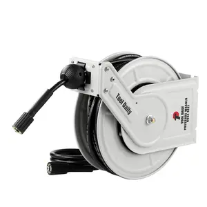 Tool Daily Retractable Water Hose Reel, 60 FT x 1/4” Heavy Duty 3600 PSI High Pressure Hose Reel, Wall or Floor Mounted fathersdaygift