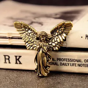 Brass Angel Figurine Guardian Angel Wing Trendy Personalized Decor Love God Desktop Ornament Girlfriend Gift