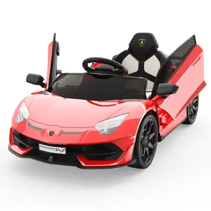 GARVEE 12V Licensed Lamborghini Electric Ride-On Car with Remote Control, 2 Speeds, Sound System, LED Headlights, and Hydraulic Doors - Battery Powered Sports Vehicle for Young Enthusiasts