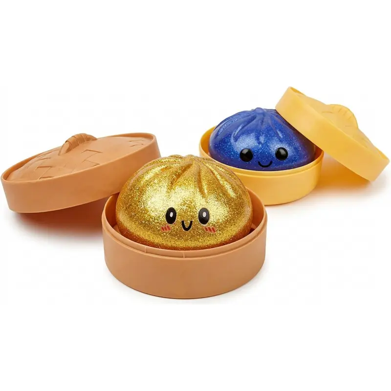 Glitter Dumpling Squishy with Box, Squishy Fidget, Dumplings Sensory Squeeze Toy for Stress Relief, Glitter Dumplings Toy Mystery, Squeeze Decompression Dough