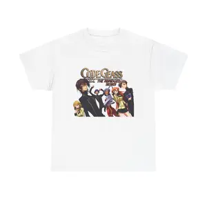 Code Geass Unisex Heavy Cotton Tee - Anime T-Shirt, Graphic Tee, Fan Merch, Casual Wear, Gift for Otaku Fabric Menswear