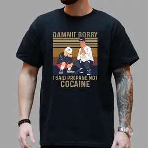 King Of The Hill "Dammit Bobby" Funny T-Shirt – Hank Hill Meme Graphic Tee, Retro Cartoon Shirt, Trendy Unisex Humor Tee for Men & Women
