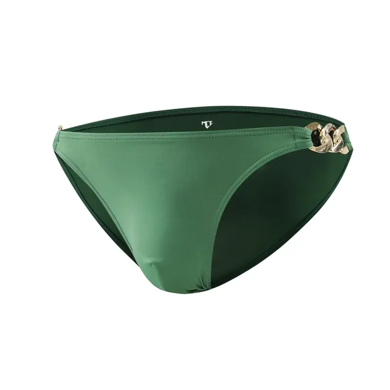 moss gold link swim briefs