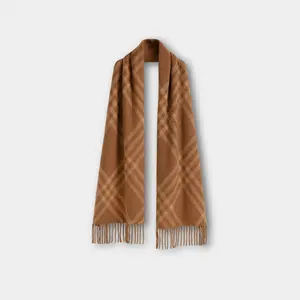 Reversible Brown Plaid Scarf