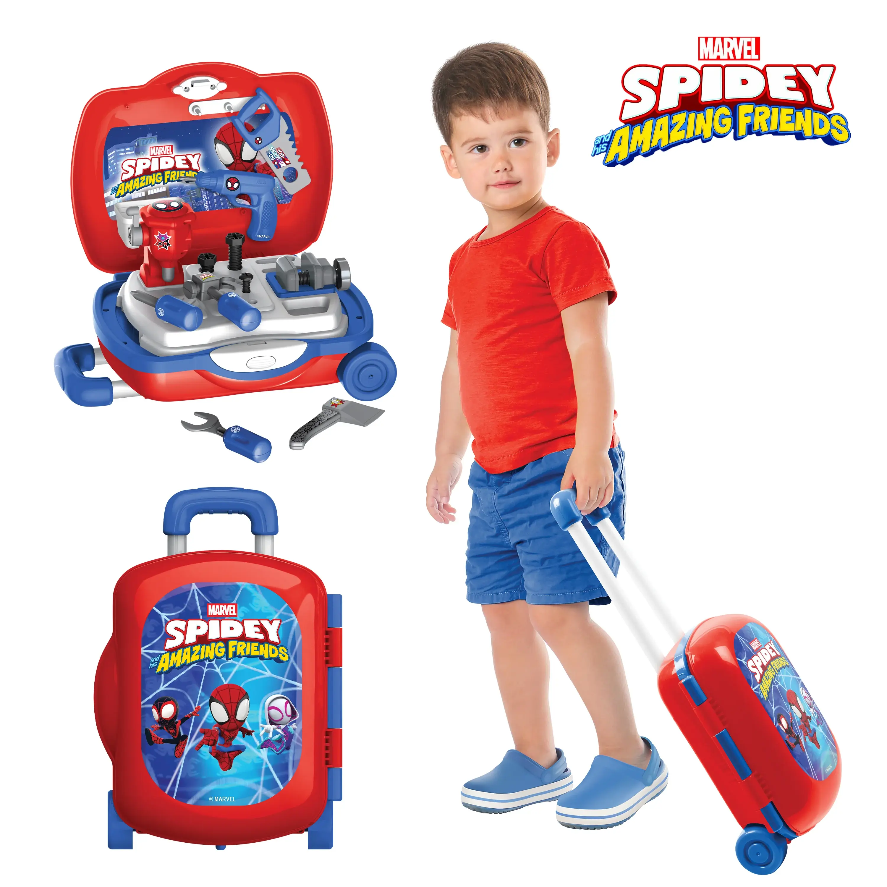 Marvel Spider-Man Series Tool Set - Luggage Playset, Suitcase Playset, Backpack Playset