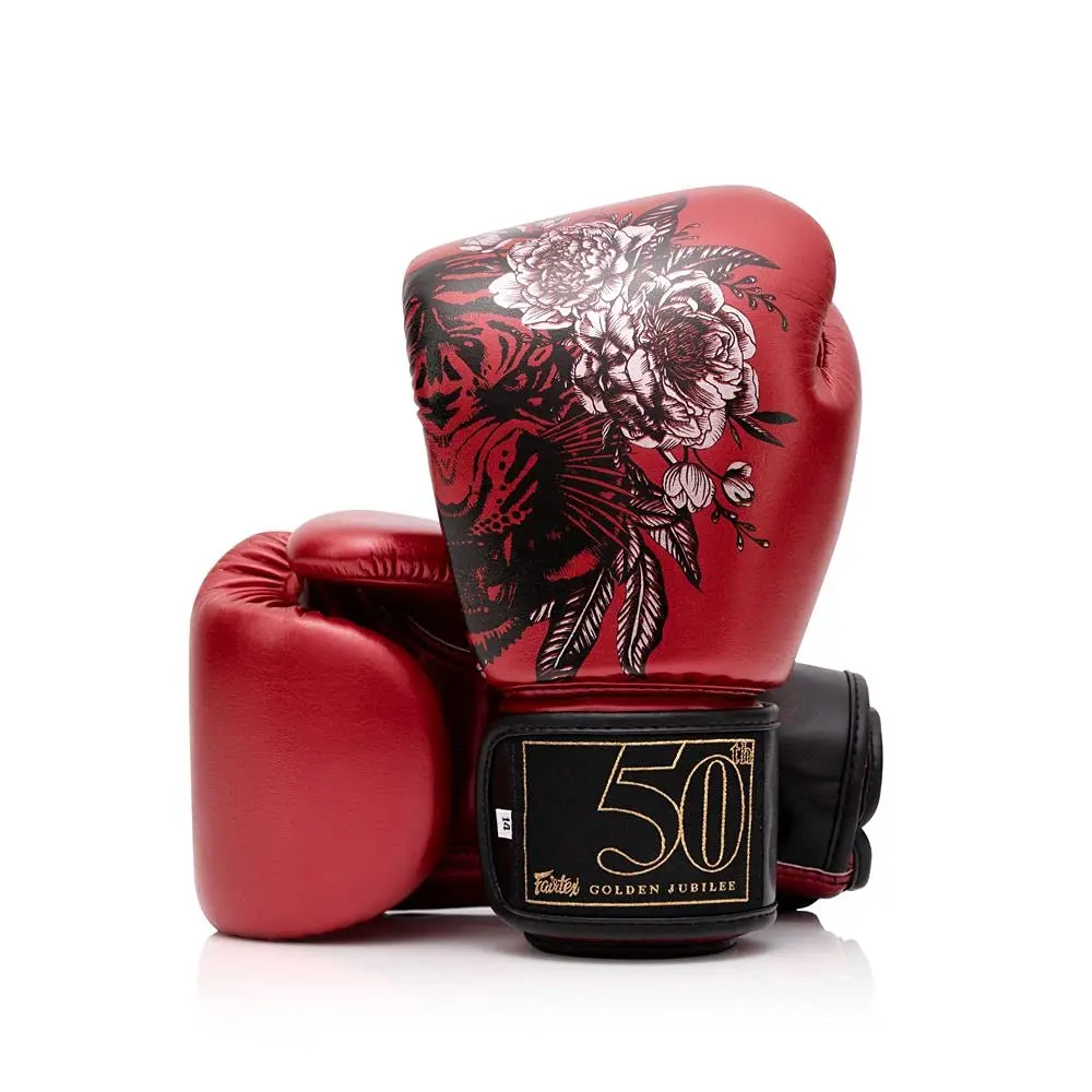 Fairtex Golden Jubilee Limited Edition Muay Thai Boxing Gloves, Protective Syntek Leather Boxing Equipment with Multi-Layer Foam Padding, Muay Thai Sports Gloves, Unisex