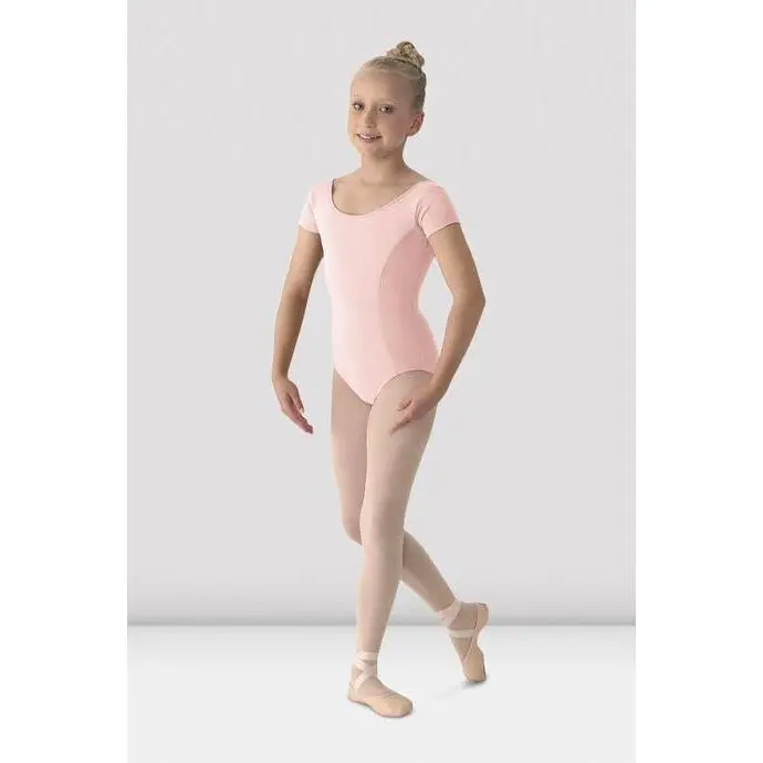 BLOCH - M515CD Mirella Girls Classic Short Sleeve Leotard Microfiber  Pink