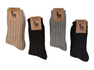 Alpaca Wool Thermal Winter Socks, Thic Unisex Cold Weather Socks, 4-Pair