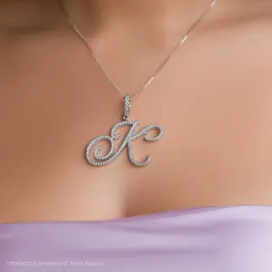 Custom Script Initial Necklace - Personalized Initial Necklace Pendant Jewelry