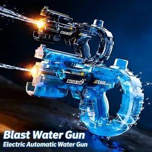 LED Electric Water Blaster with Space Energy Ring Design,  High-pressure & Long-range, Large Capacit【Safe & Harmless Water Gun Toy】