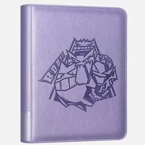 RAVAVER 9-Pocket Trading Card Binder Holds 540 Cards with Side-Loading Sleeves and Customizable Label Slot & Durable PU Cover,Suitable for loose cards, Album for Pokémon TCG & Sports Card Collectors, Gift Ready Multi-Pocket Side-Loading Card Binder