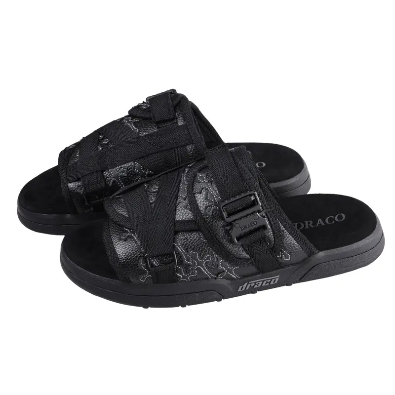 Black Cross Patch Slides | Suede Memory Foam Insole | Most Comfortable Slides You'll Ever Wear | Men Women Streetwear Sandals | Premium Soft Cushion Slip On | Feels Like Walking On Clouds | Summer Sandals