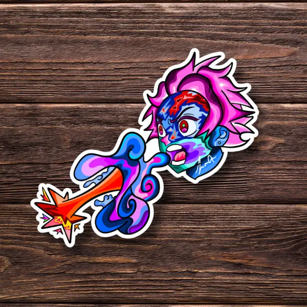 Demon Slayer Tanjiro Rainbow Waterproof Vinyl Sticker