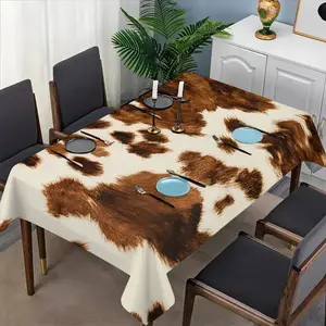 Western Vintage Cow Print Tablecloth Set, Fabric, Dining Table, Tea Table, TV Stand, Picnic Mat, Home and Party Use, Picnic Table Cover