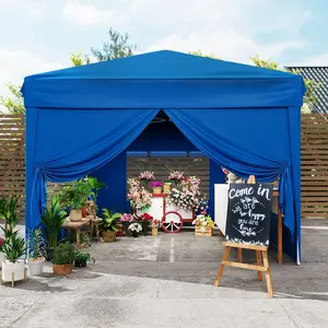 10x10FT Pop Up Canopy with Sidewalls, Outdoor Canopy Tent with SandBag & Carry Bag for Commercial Events, Camping, Backyard Parties