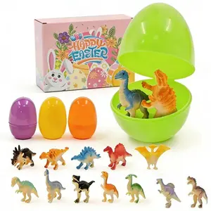 24 Pack Prefilled Easter Eggs with Dinosaur Toy Stress Relief Toys – Colorful Easter Egg Fillers