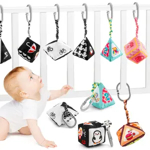 9 count  Educational Enlightenment Toys Set Gift Box Montessori Early Learning ExerciseColor And Graphic Cognitive $kills Soft Fabric Bedside Hanging Toys