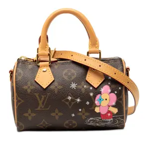 Pre-owned Louis Vuitton Coated/Waterproof canvas Shoulder Bags Nano Speedy Monogram 2way Bag