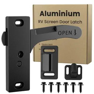 Safoner Aluminum RV Screen Door Handle Replacement Latch Kit- Heavy Duty Right/Left Latch Kit for Travel Trailers, Campers & Motorhomes | Easy Install Durable RV Door Lock Accessory